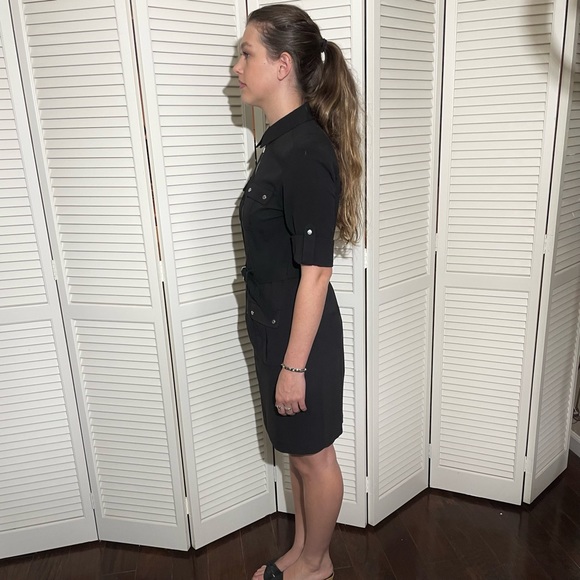 Michael Kors Women’s Black Dress -Casual Short Sleeves w/ Silver Details -Size M - Picture 7 of 15